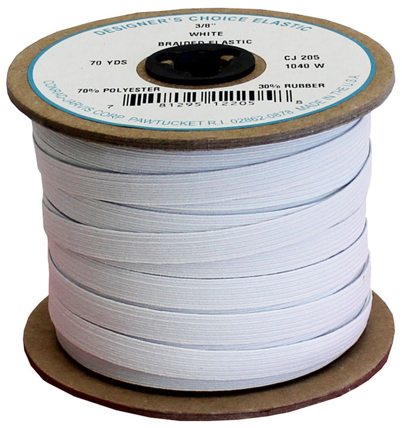 Braid Elastic 3/8in x 70yd White
