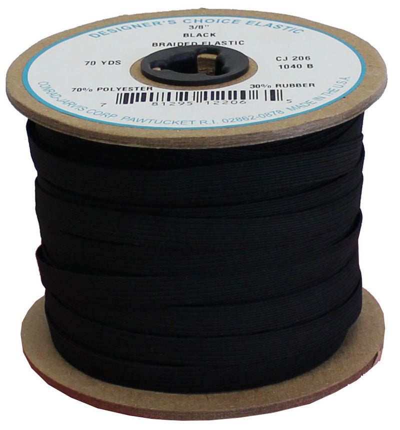 Braid Elastic 3/8in x 70yd Black