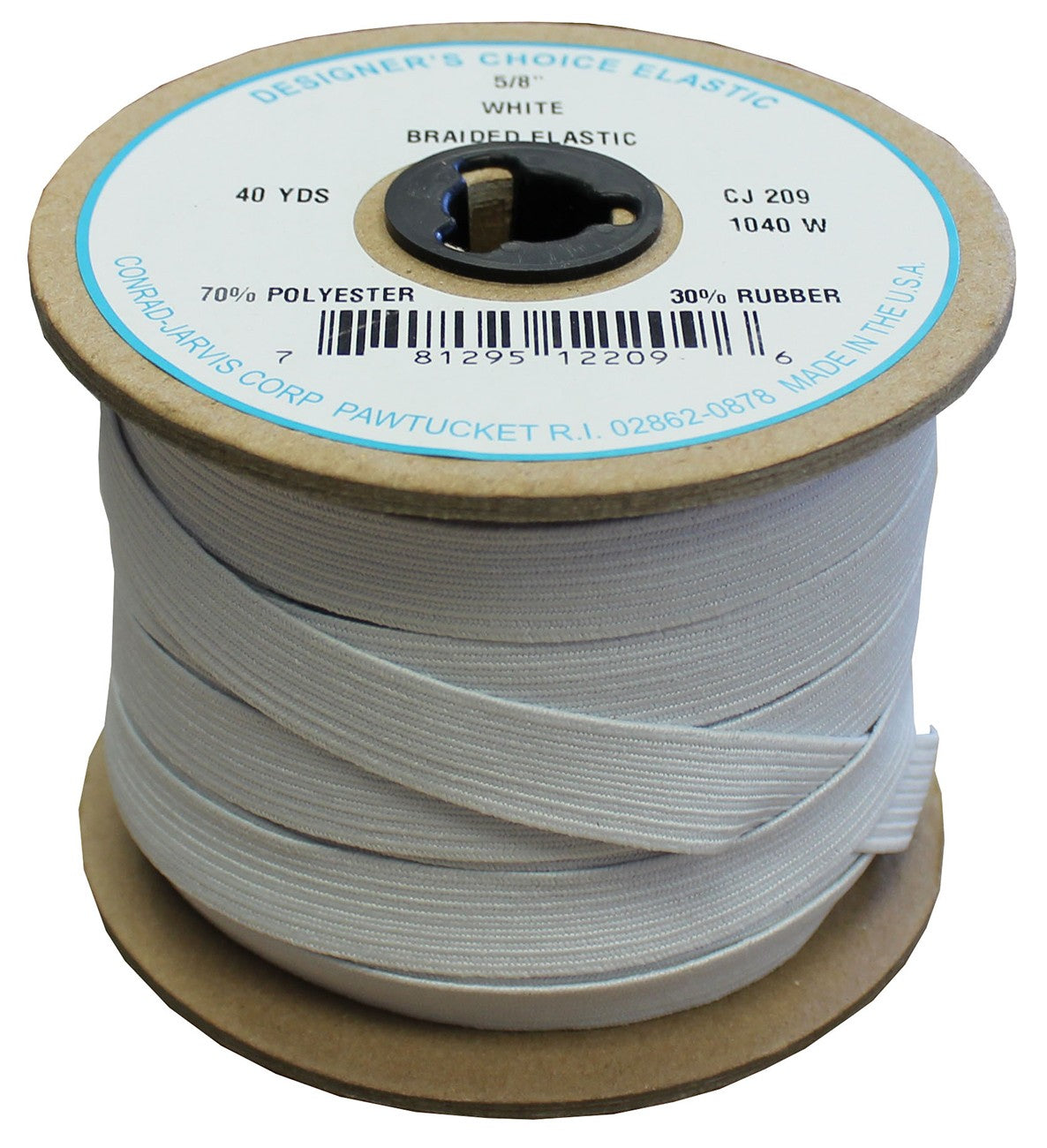 Braid Elastic 5/8in x 40yd White