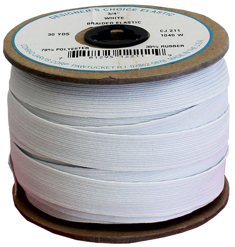 Braid Elastic 3/4in x 30yd White