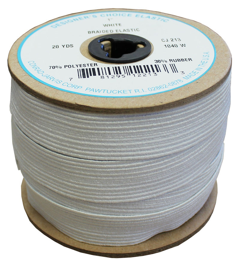 Braid Elastic 1in x 20yd White