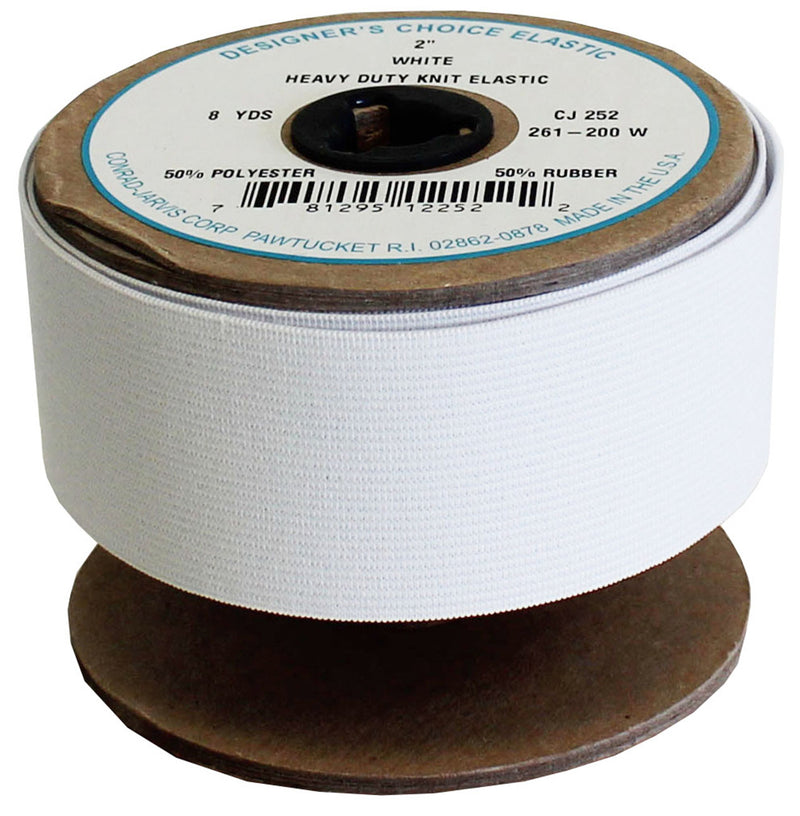 Knit Corset Elastic 2in x 8yd White