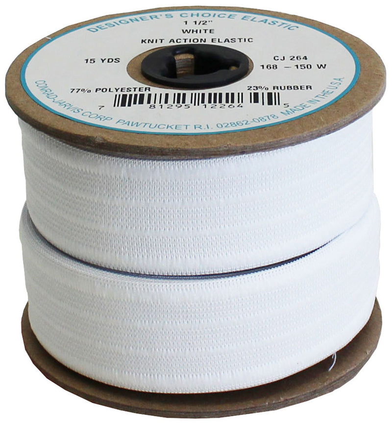 Knit Action Elastic 1-1/2in x 15yd White