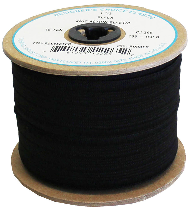 Knit Action Elastic 1-1/2in x 15yd Black