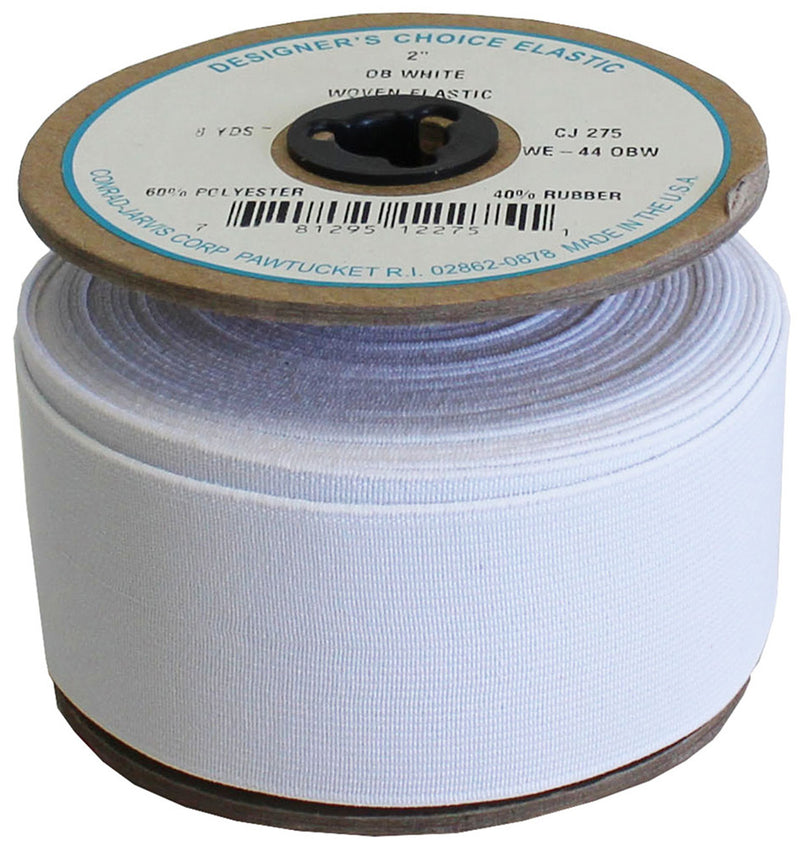 Woven Girdle Elastic 2in x 8yd White