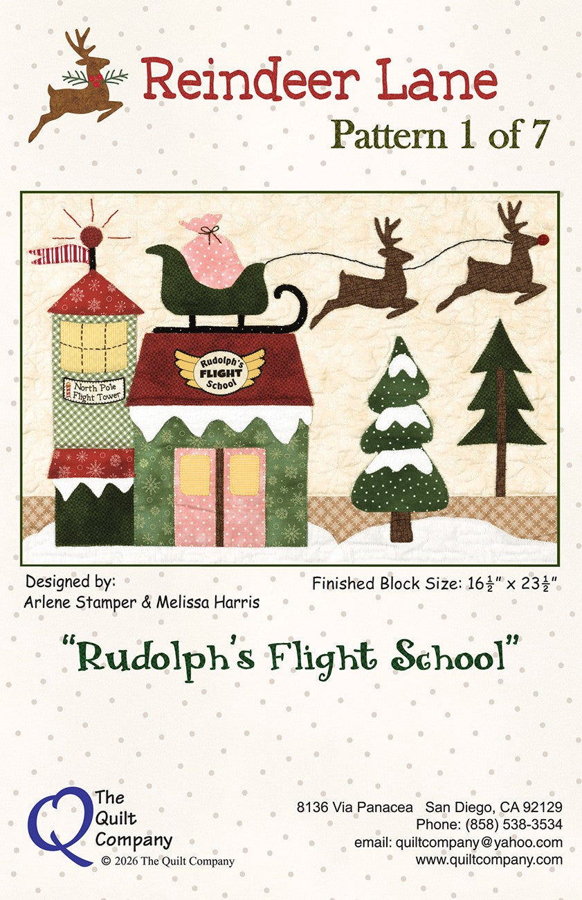 Rudolph's Flight School - Reindeer Lane Block of the Month Pattern 1