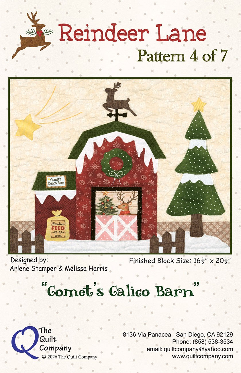 Comet's Calico Barn - Reindeer Lane Block of the Month Pattern 4