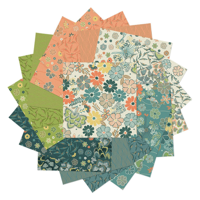 Retro Garden 10in Squares, 42pcs/bundle