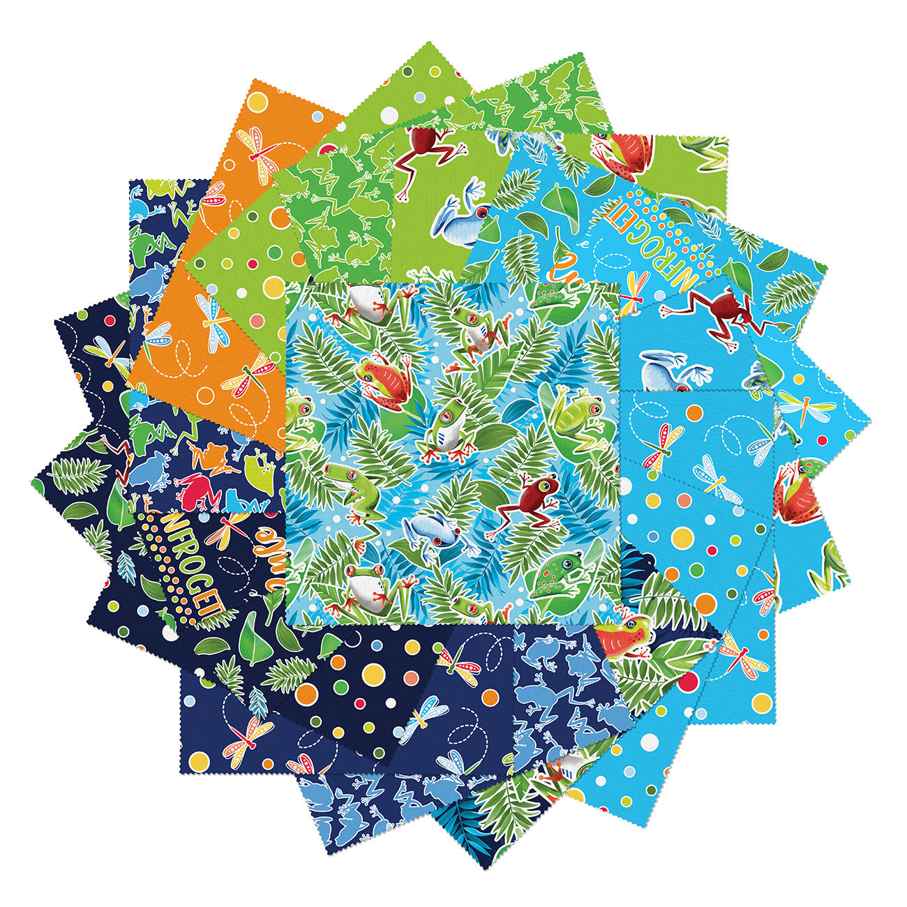 10in Squares Rainforest Glow 42pcs/bundle
