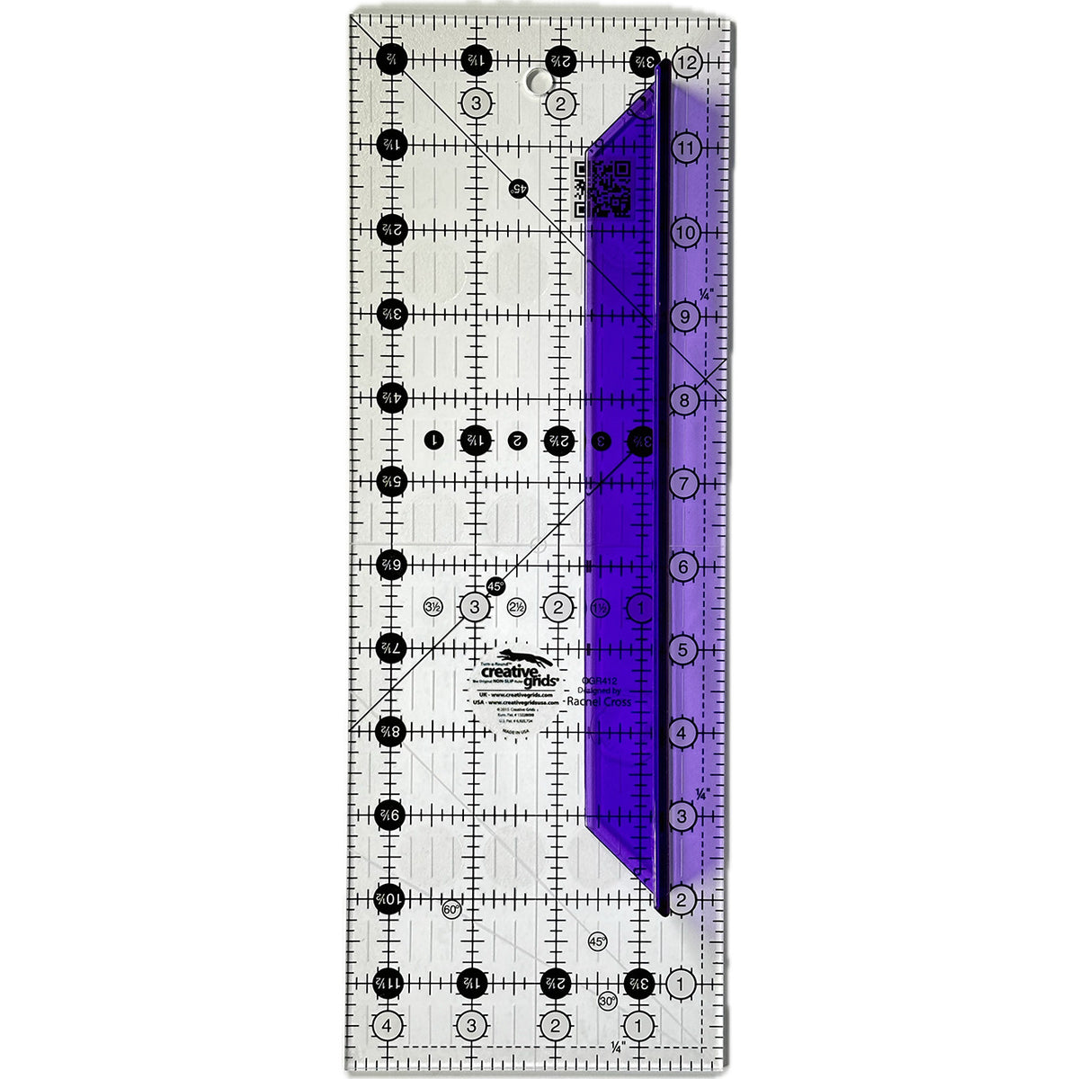 Transparent Ruler Handle 9.8in Purple