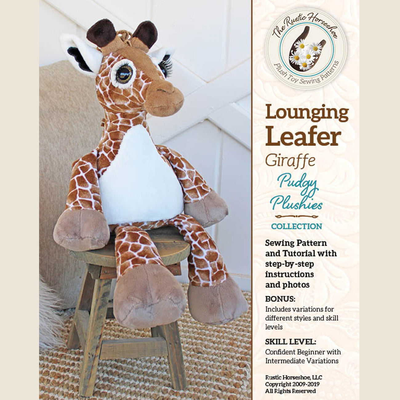 Lounging Leafer Giraffe Pudgy Plushie