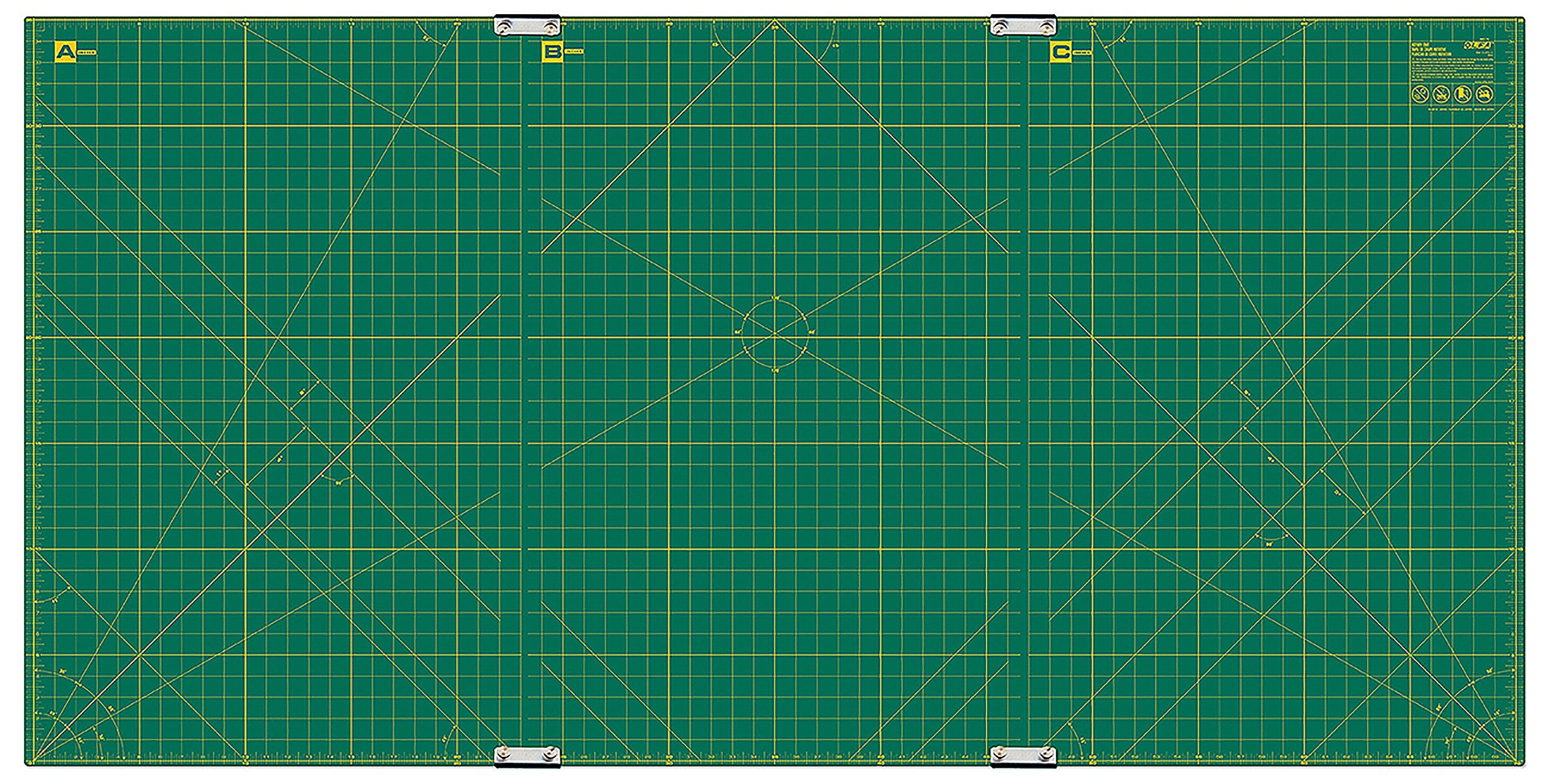 Cutting Mat Set of 3 Mats with Clips Green 35in x 70in