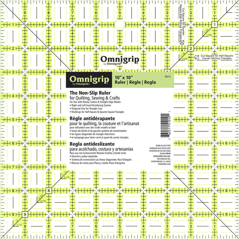 Omnigrip 10in Square Ruler