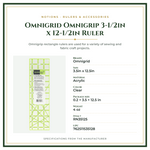 Product Specifications – Omnigrid Omnigrip 3-1/2in x 12-1/2in Ruler