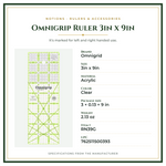 Product Specifications – Omnigrip Ruler 3in x 9in