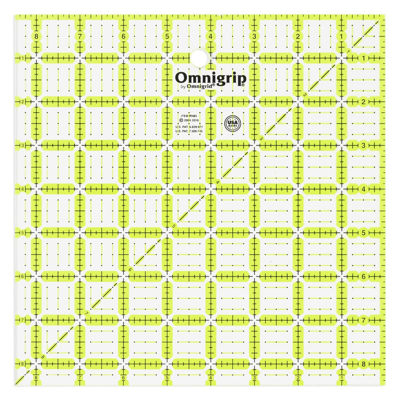 Omnigrid Omnigrip Neon Ruler 8-1/2in Square