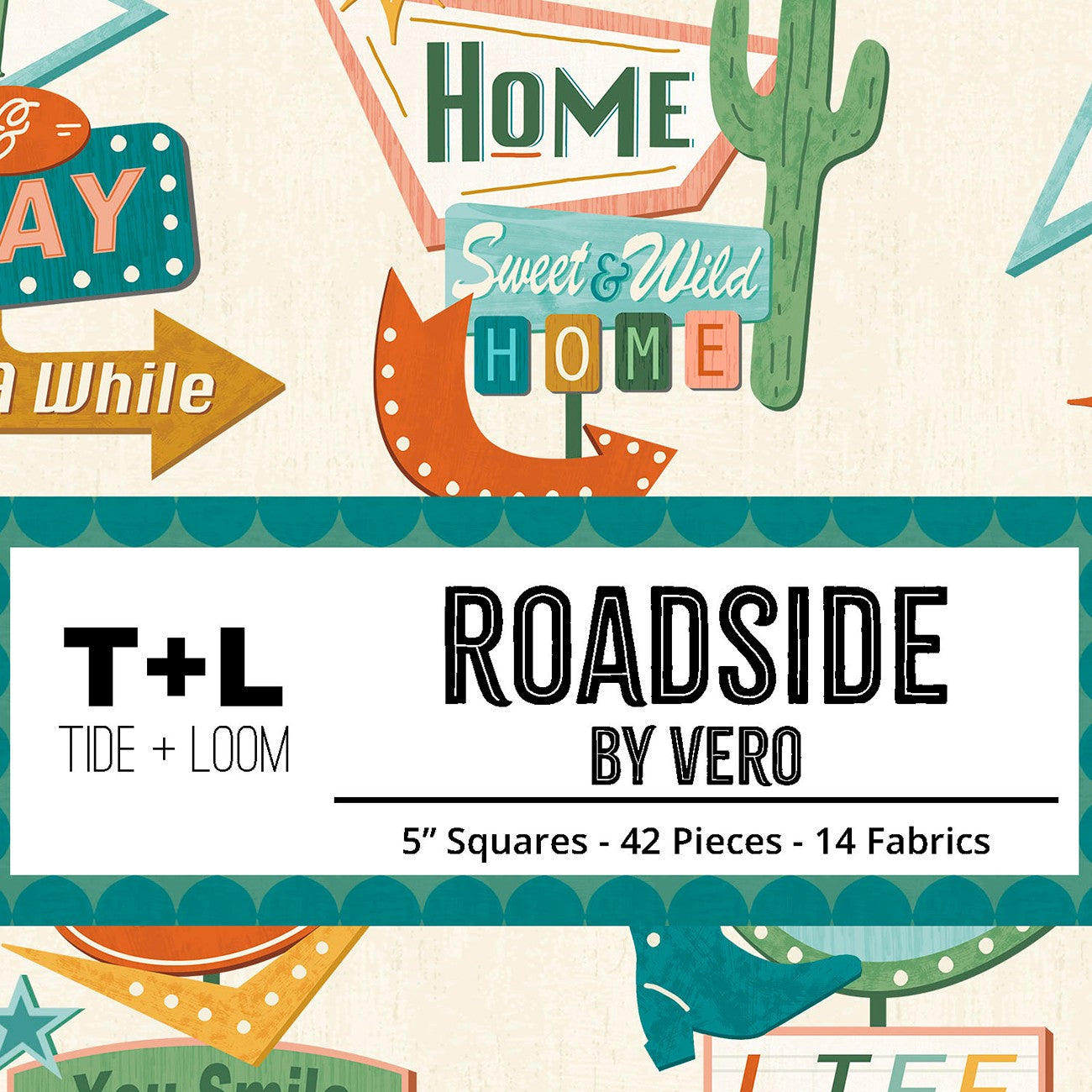 5in Squares, Roadside, 42pcs, 2-4 Pieces of Each Print