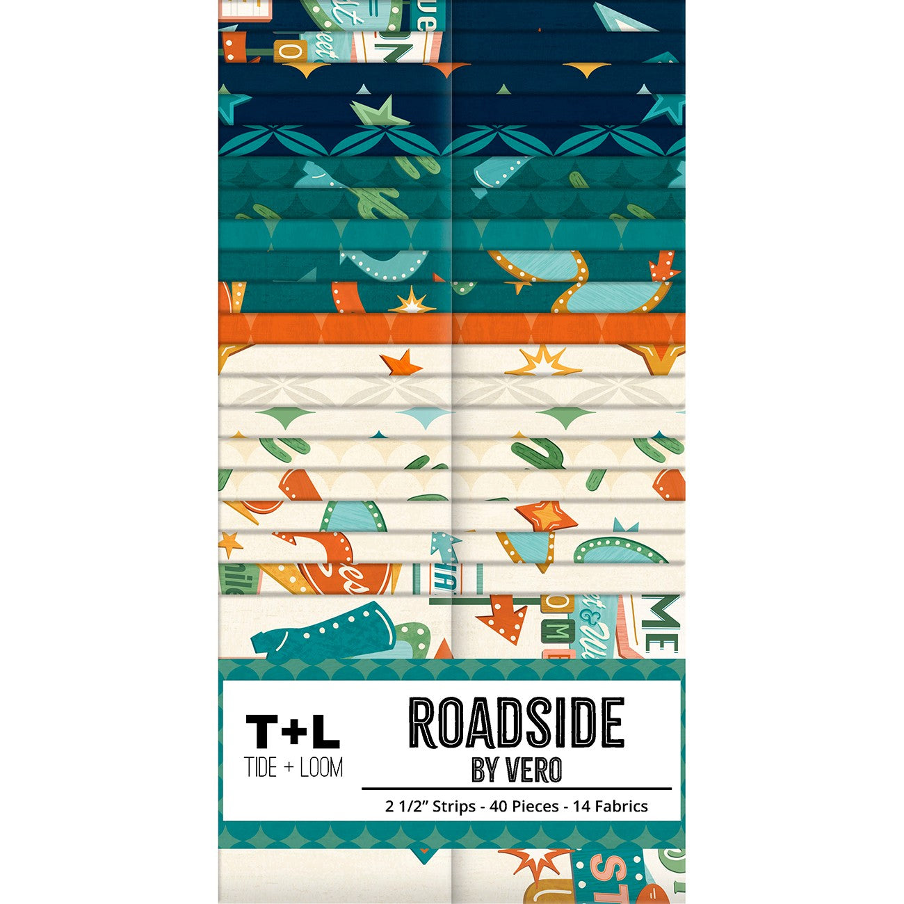 2.5in Strips, Roadside, 40pcs, 2-4 Pieces of Each Print