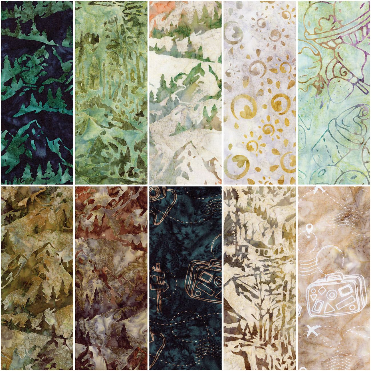 Batiks Places You'll Go Canyon Drive 2.5 Inch Rolie Polie C, 40 Pcs.