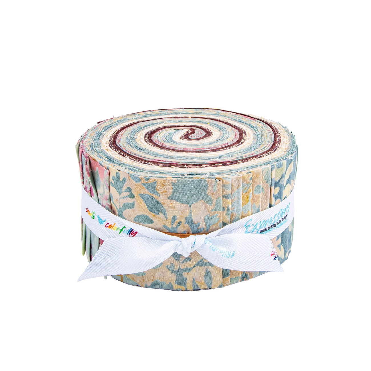 Batiks Floral Grid Old China 2.5 Inch Rolie Polie B, 40 Pcs.