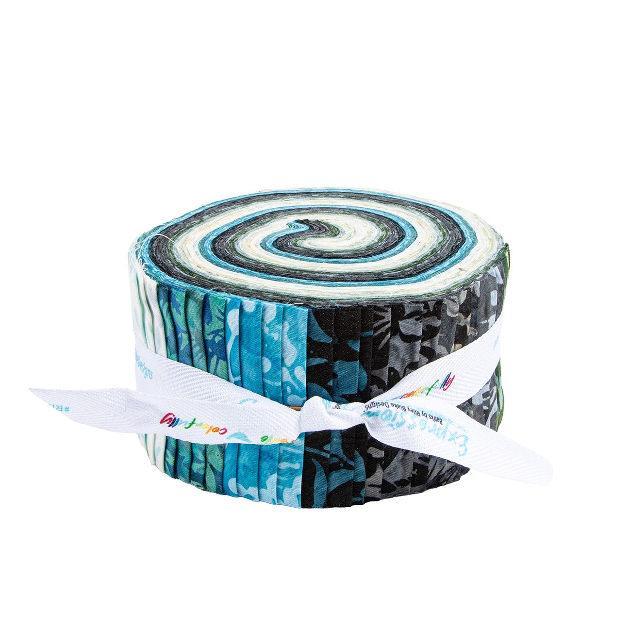 Batiks Holiday Charm Midwinter Teal 2.5in Strips, B, 40 Pcs.