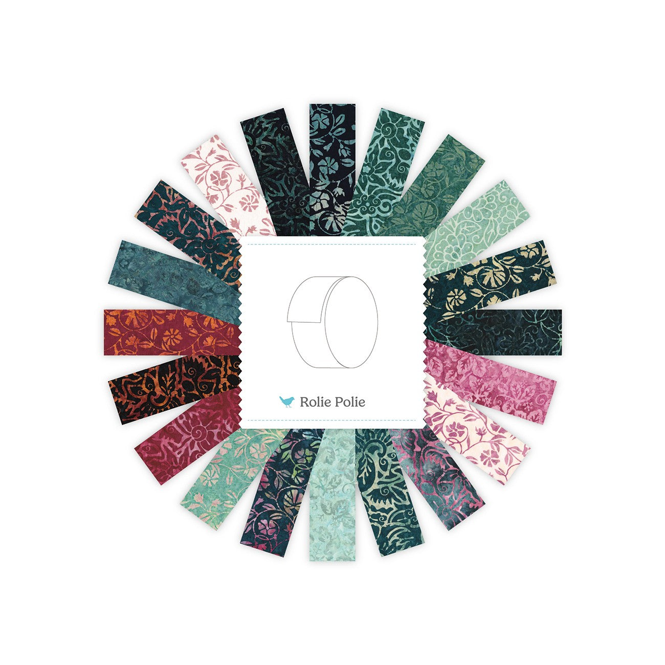 Batiks Market Bouquet 2.5 Inch Rolie Polie 40 Pcs.
