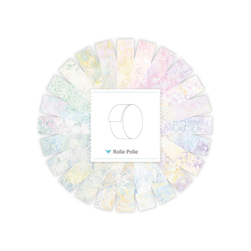 Batiks Pale Impressions 2.5 Inch Rolie Polie 40 Pcs.
