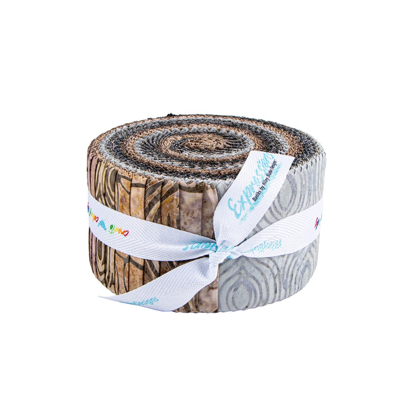 Batiks Urban Loft Neutrals 2.5 Inch Rolie Polie 40 Pcs.