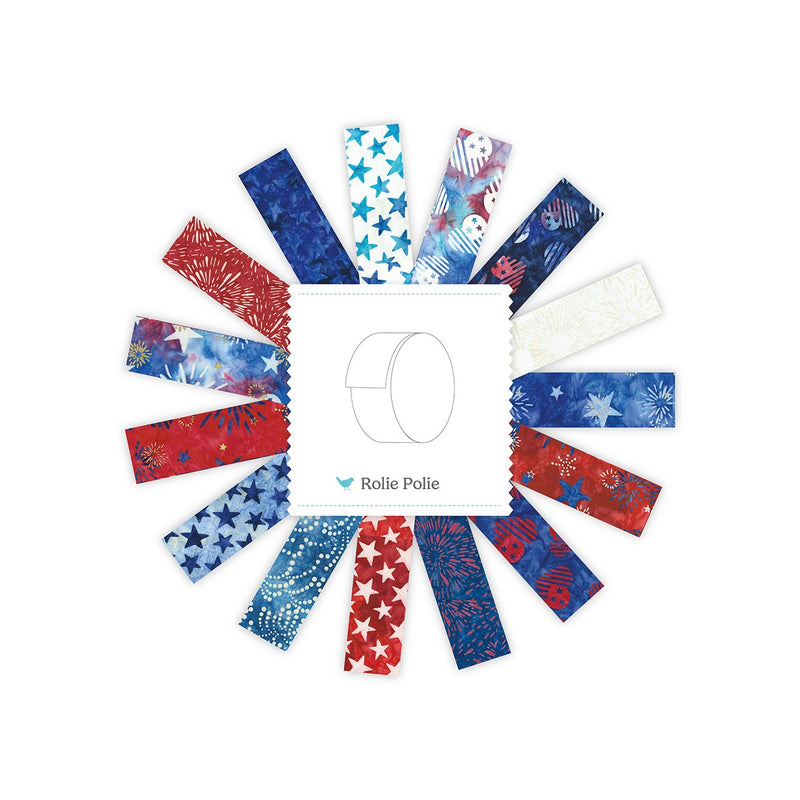 Batiks Spark of Celebration Liberty 2.5 Inch Rolie Polie A, 40 Pcs.