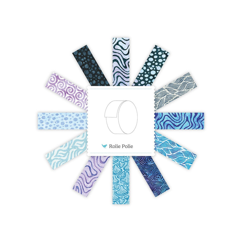 Batiks Modern Motion Ultraviolet 2.5 Inch Rolie Polie A, 40 Pcs.