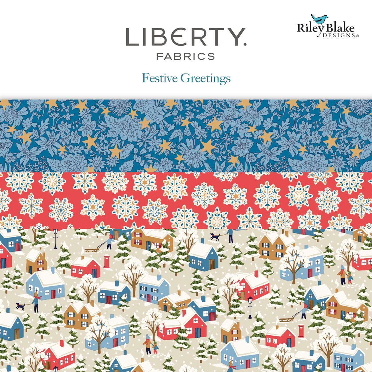 Liberty Festive Greetings 2.5in Strips, 40pcs/bundle