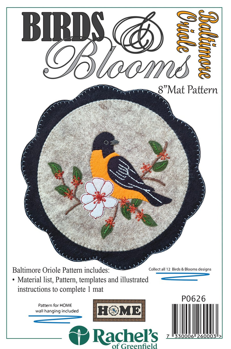 Baltimore Oriole Mat Pattern