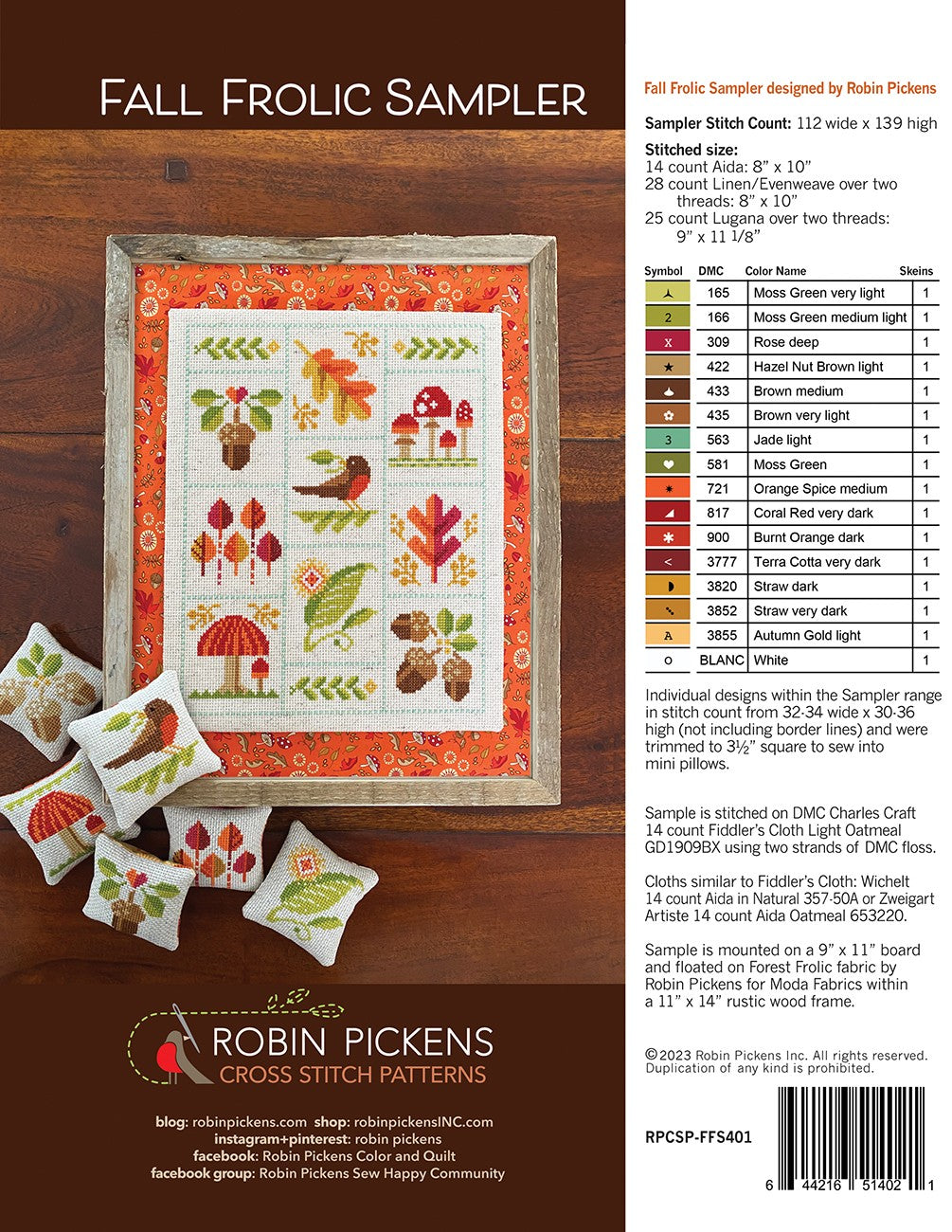 Fall Frolic Sampler Cross Stitch Pattern