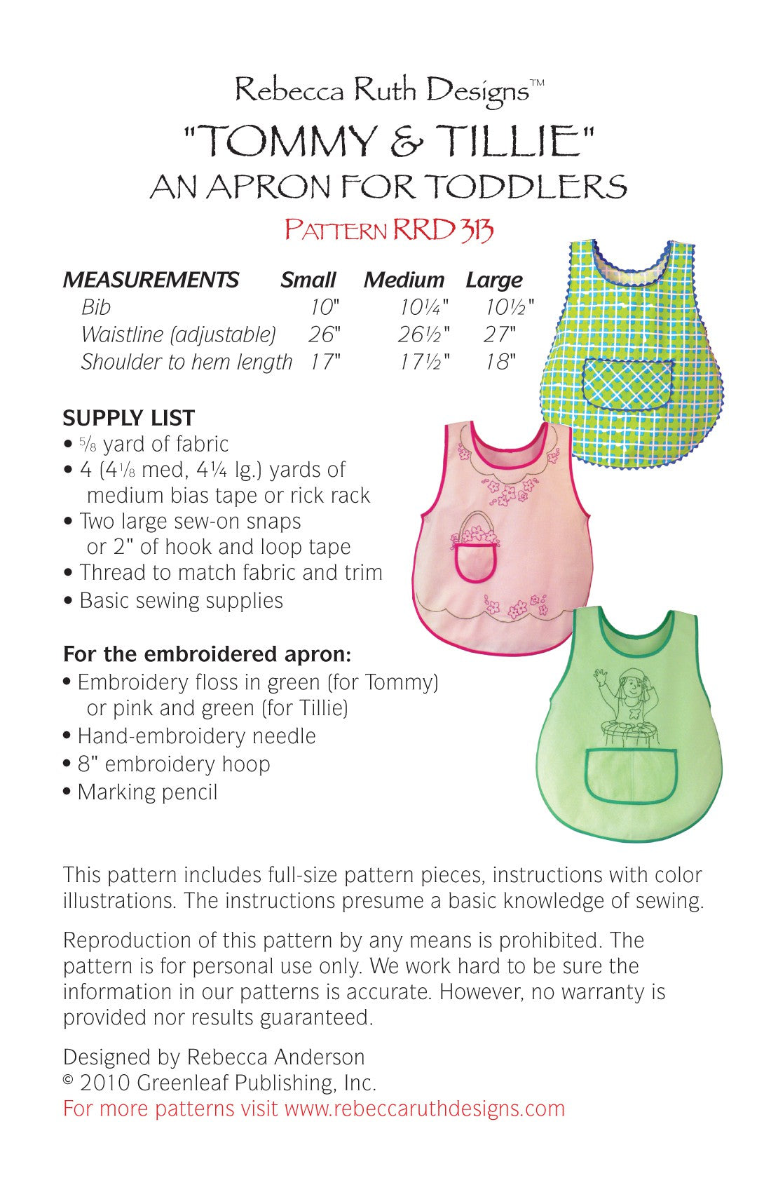Tommy & Tullie - An Apron for Toddlers