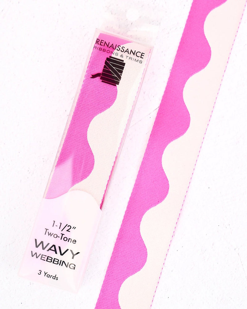 Wavy Webbing Acid Pink 1-1/2in x 3yds