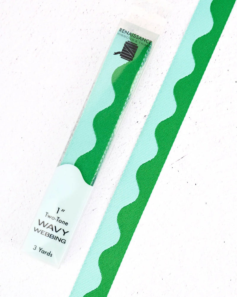 Wavy Webbing Ocean Wave 1in x 3yds