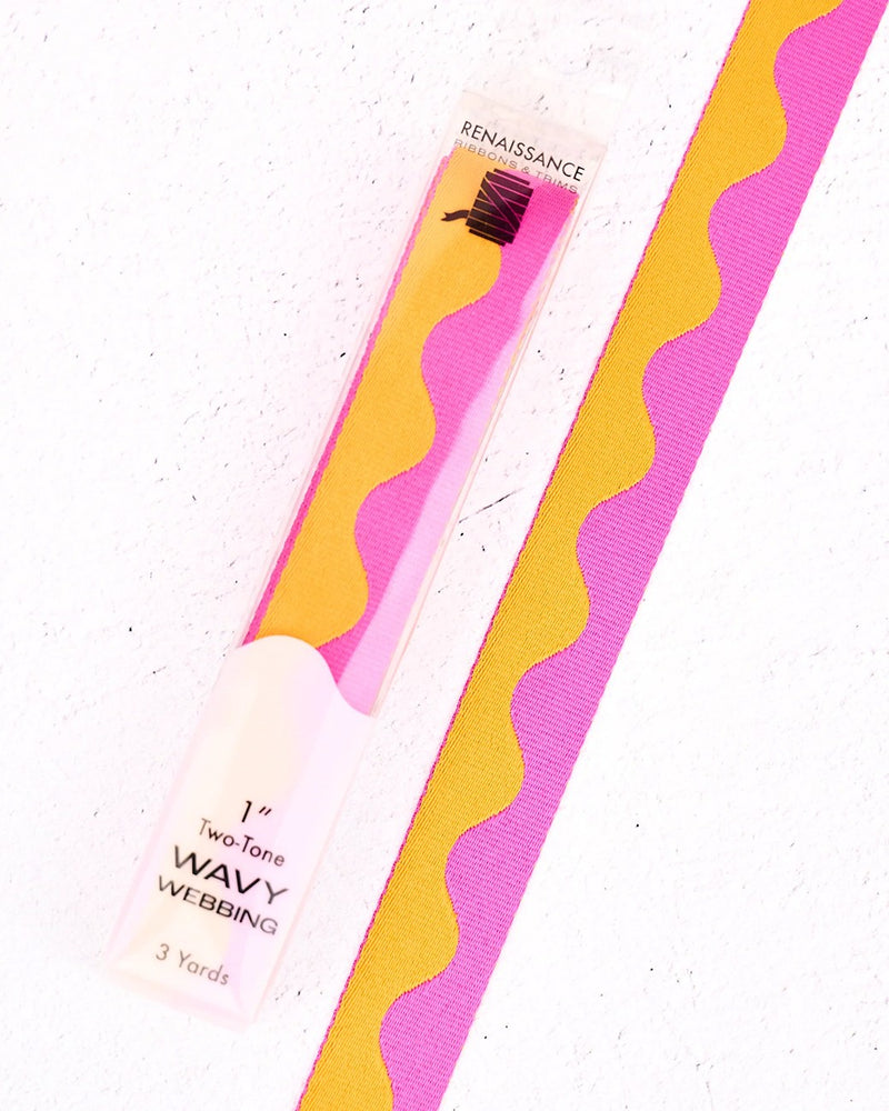 Wavy Webbing Pink Lemonade 1in x 3yds