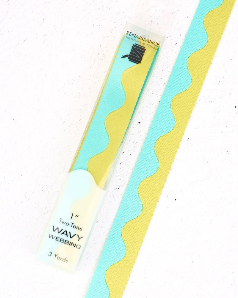 Wavy Webbing Lime Splash 1in x 3yds