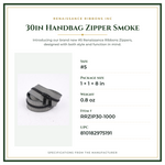 Product Specifications – 30in Handbag Zipper Smoke