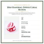 Product Specifications – 30in Handbag Zipper Coral Bloom