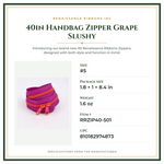 Product Specifications – 40in Handbag Zipper Grape Slushy
