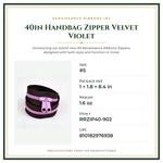 Product Specifications – 40in Handbag Zipper Velvet Violet