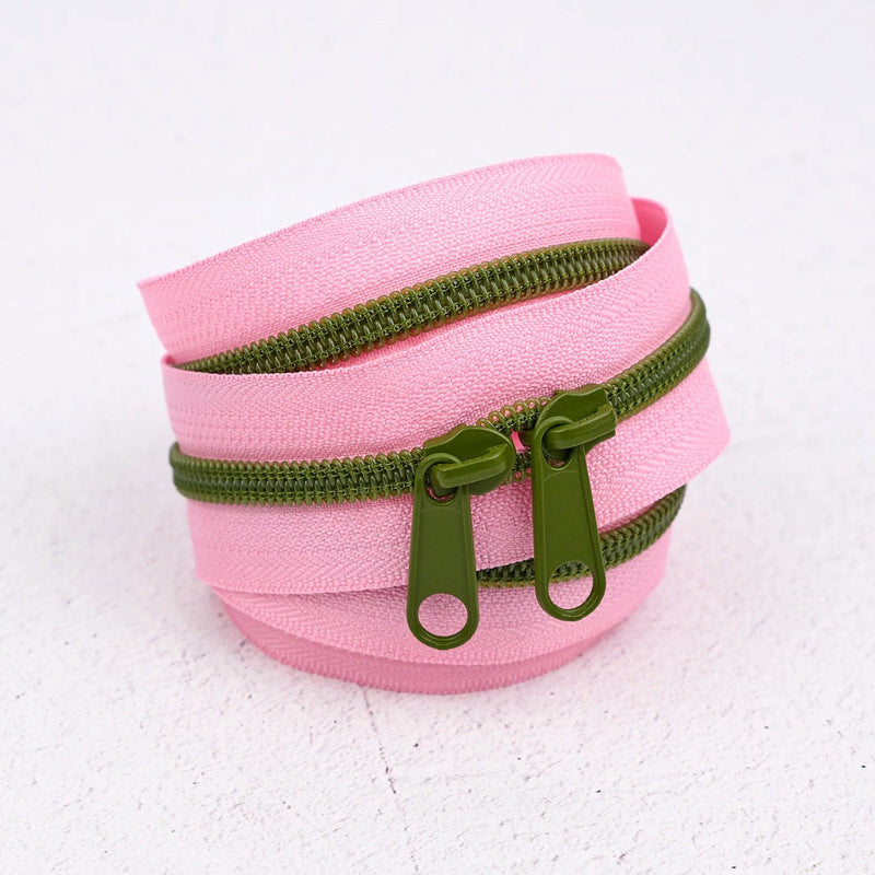 4 Yard Handbag Zipper Olive Blossom