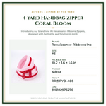 Product Specifications – 4 Yard Handbag Zipper Coral Bloom