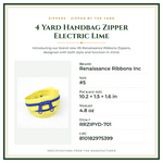 Product Specifications – 4 Yard Handbag Zipper Electric Lime