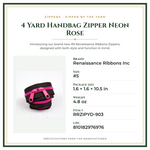 Product Specifications – 4 Yard Handbag Zipper Neon Rose
