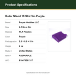Product Specifications – Ruler Stand 10 Slot 3in Purple