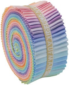 2-1/2in Strips Roll Up Kona Cotton Solids Pastel Palette 41pcs