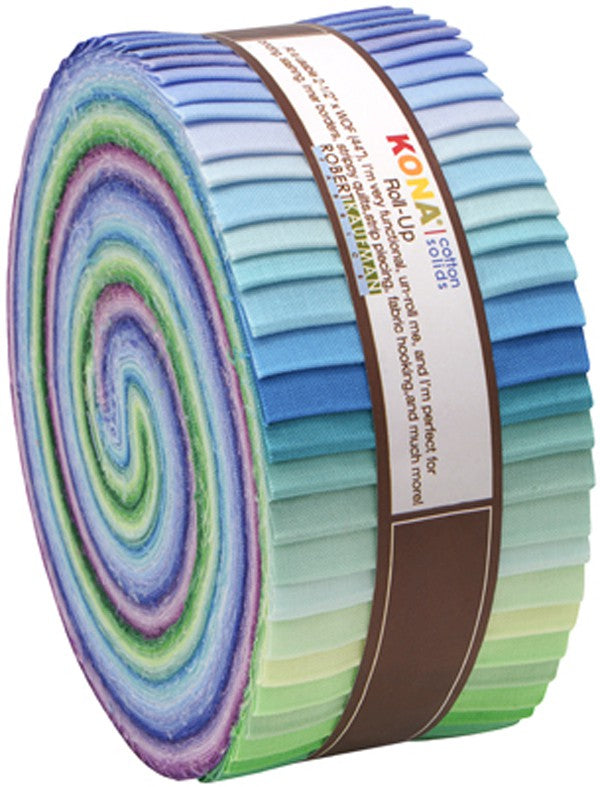 2-1/2in Strips Roll Up Kona Solids Sunset Palette 43pcs