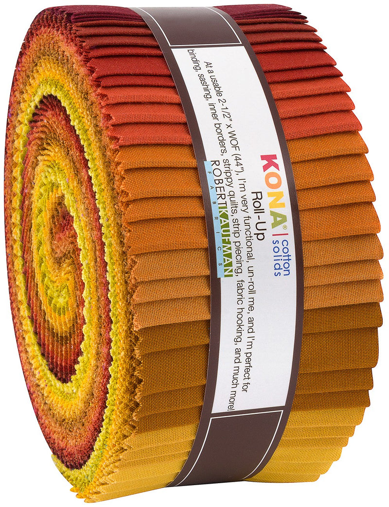 2.5in Strips Kona Cotton Autumn Hues Palette, 40pcs/bundle